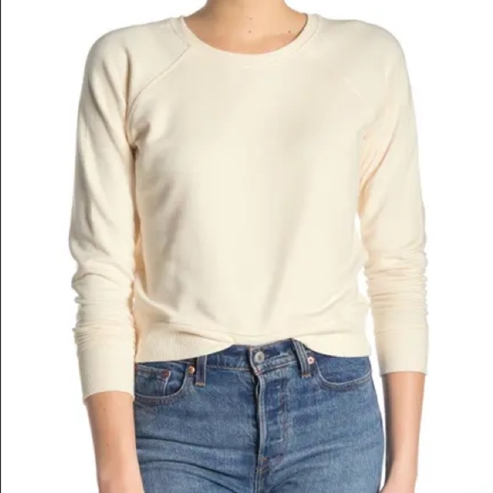 Madewell Raglan Sleeve Fleece Sweatshirt sz XS